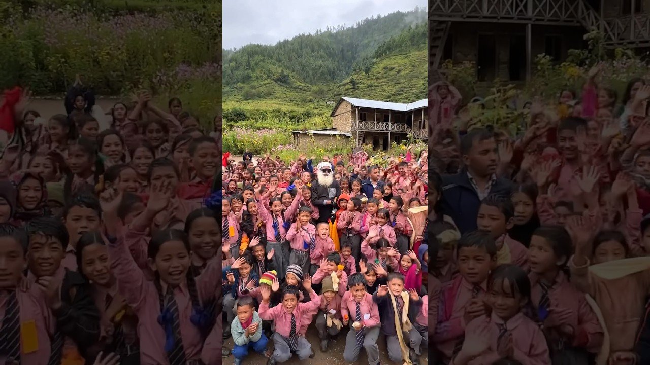 Schoolchildren from a Remote Nepali Village Shower Sadhguru with Love